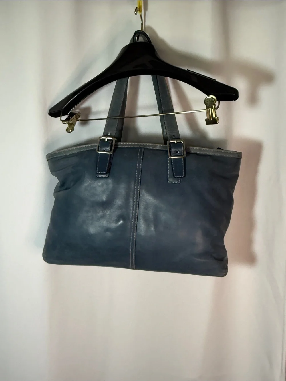 Coach Hampton Blue Leather Tote - Picture 2 of 13